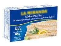 FILETS OF MACKEREL IN SUNFLOWER OIL 125G